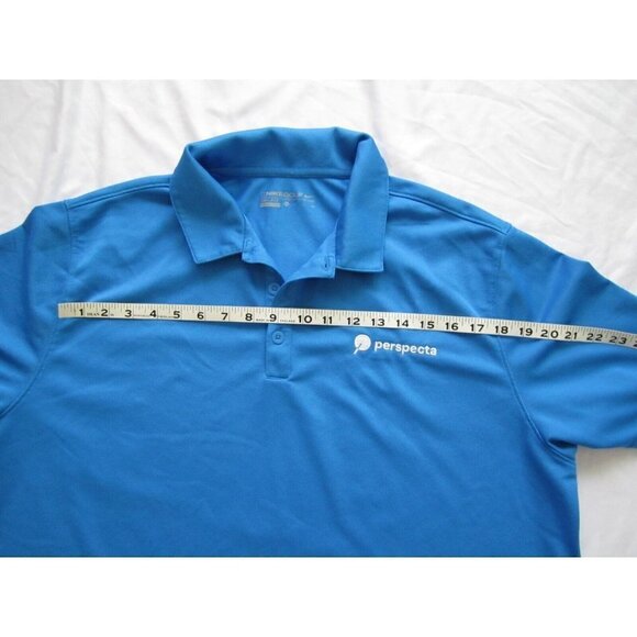 Men's Nike Golf Dri Fit Blue Polyester Short Sleeve Polo Shirt Size XL (MT3) - Picture 2 of 8